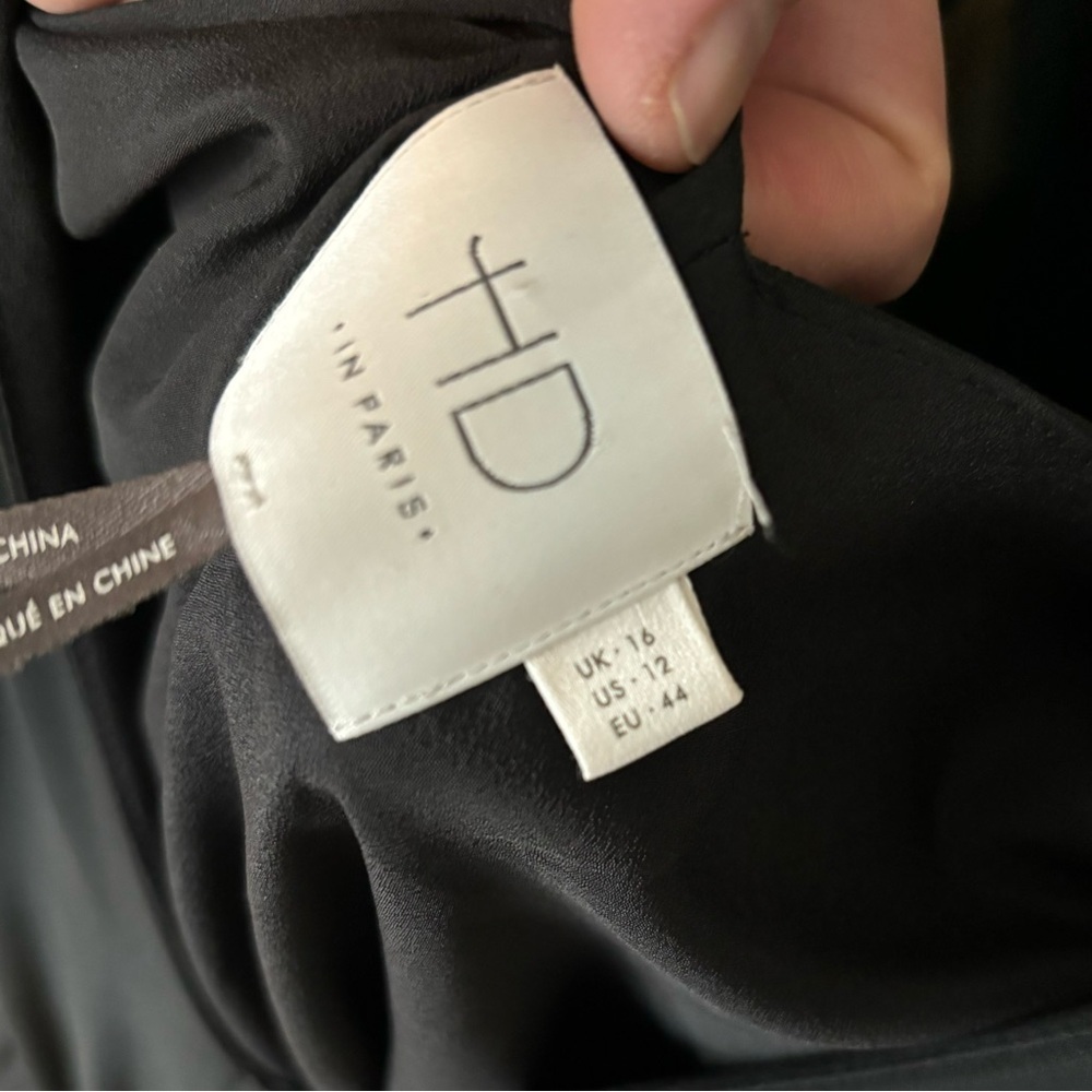 HD in Paris Black V-Neck Mini Dress - size 12​ - Picture 4 of 5